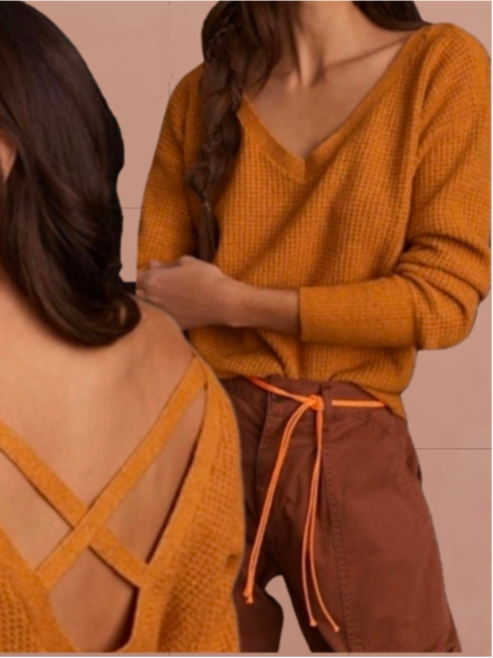 Anthropologie Maeve Cross-Back Sweater Mustard Yellow Women's Size Extra Small